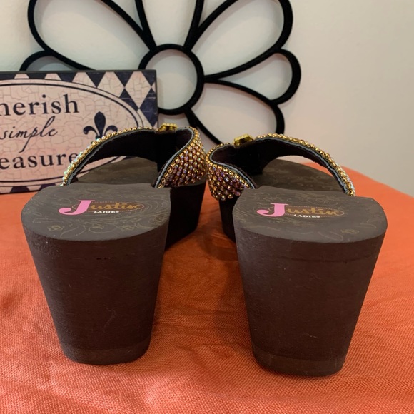 Justin Ladies Platform Flip Flop Sandals - Picture 6 of 14